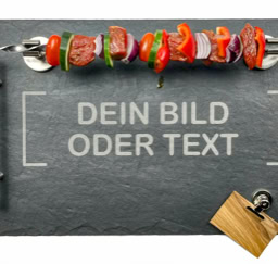 Servierplatte aus Schiefer mit Tragegriffen und individueller Gravur